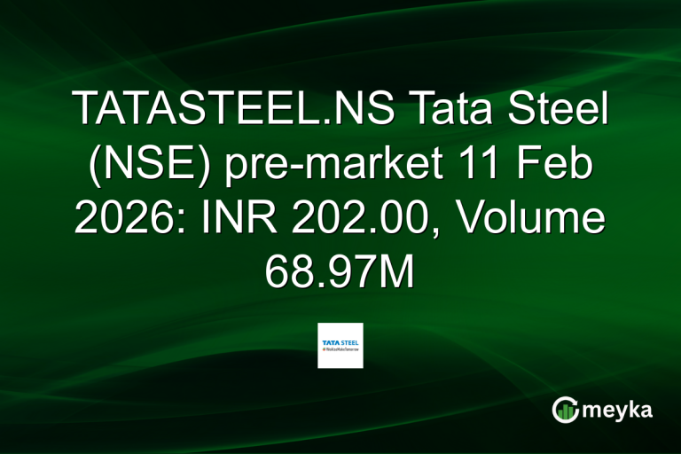 TATASTEEL.NS Tata Steel (NSE) pre-market 11 Feb 2026: INR 202.00, Volume 68.97M