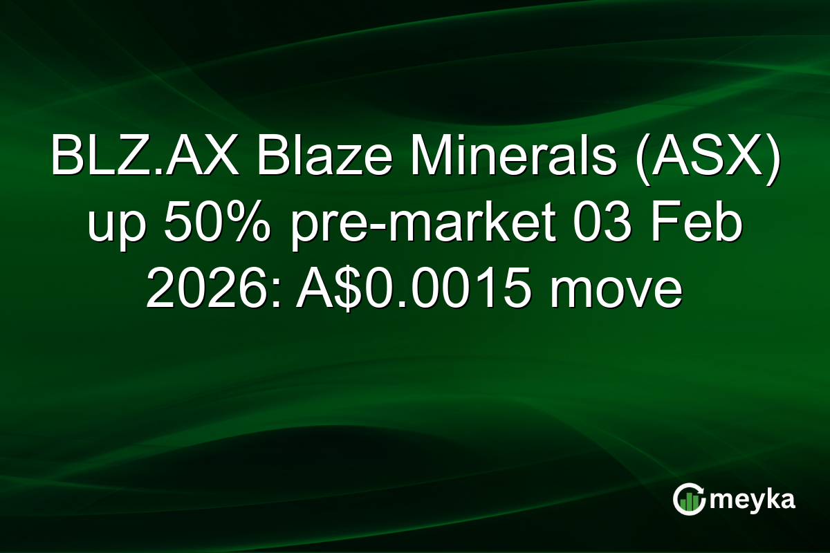 BLZ.AX Blaze Minerals (ASX) up 50% pre-market 03 Feb 2026: A$0.0015 move
