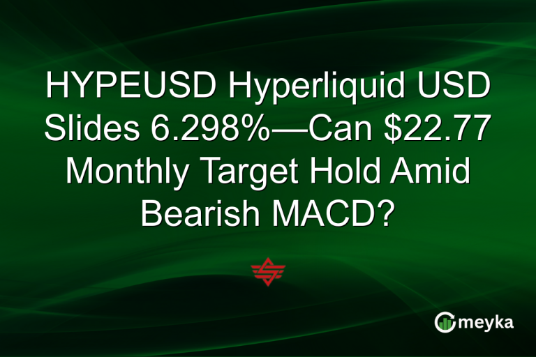 HYPEUSD Hyperliquid USD Slides 6.298%—Can $22.77 Monthly Target Hold Amid Bearish MACD?