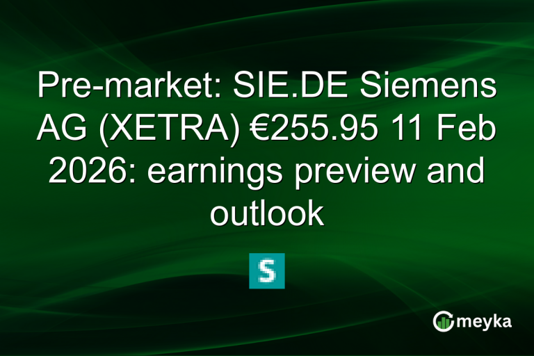 Pre-market: SIE.DE Siemens AG (XETRA) €255.95 11 Feb 2026: earnings preview and outlook