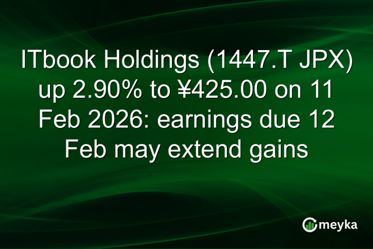ITbook Holdings (1447.T JPX) up 2.90% to ¥425.00 on 11 Feb 2026: earnings due 12 Feb may extend gains