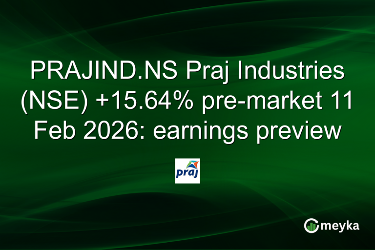 PRAJIND.NS Praj Industries (NSE) +15.64% pre-market 11 Feb 2026: earnings preview