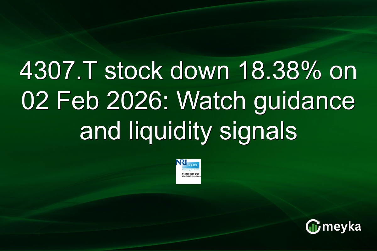 4307.T stock down 18.38% on 02 Feb 2026: Watch guidance and liquidity signals