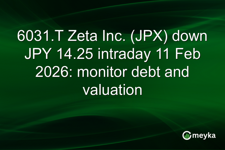 6031.T Zeta Inc. (JPX) down JPY 14.25 intraday 11 Feb 2026: monitor debt and valuation