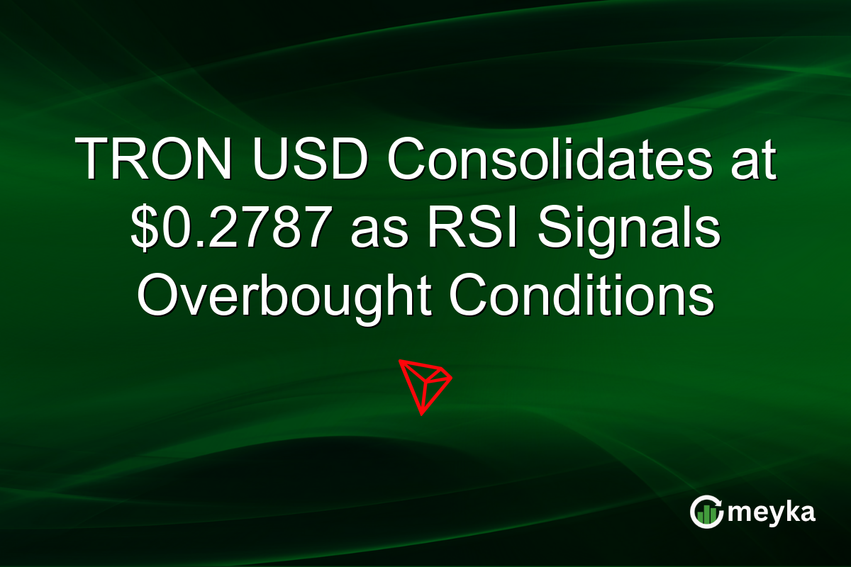 TRON USD Consolidates at $0.2787 as RSI Signals Overbought Conditions