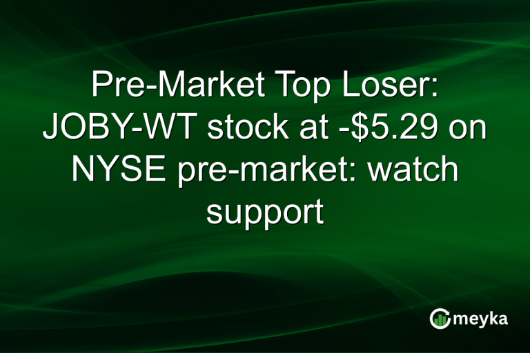 Pre-Market Top Loser: JOBY-WT stock at -$5.29 on NYSE pre-market: watch support