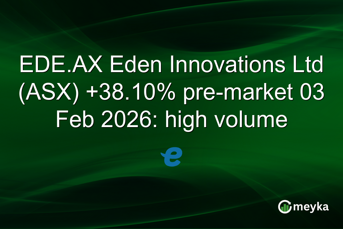 EDE.AX Eden Innovations Ltd (ASX) +38.10% pre-market 03 Feb 2026: high volume