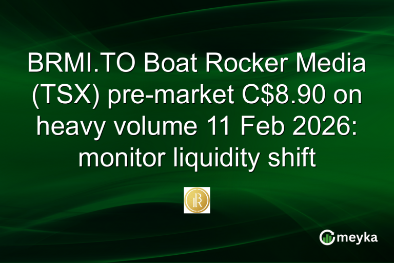 BRMI.TO Boat Rocker Media (TSX) pre-market C$8.90 on heavy volume 11 Feb 2026: monitor liquidity shift