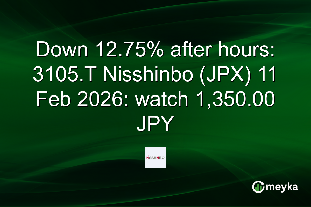 Down 12.75% after hours: 3105.T Nisshinbo (JPX) 11 Feb 2026: watch 1,350.00 JPY
