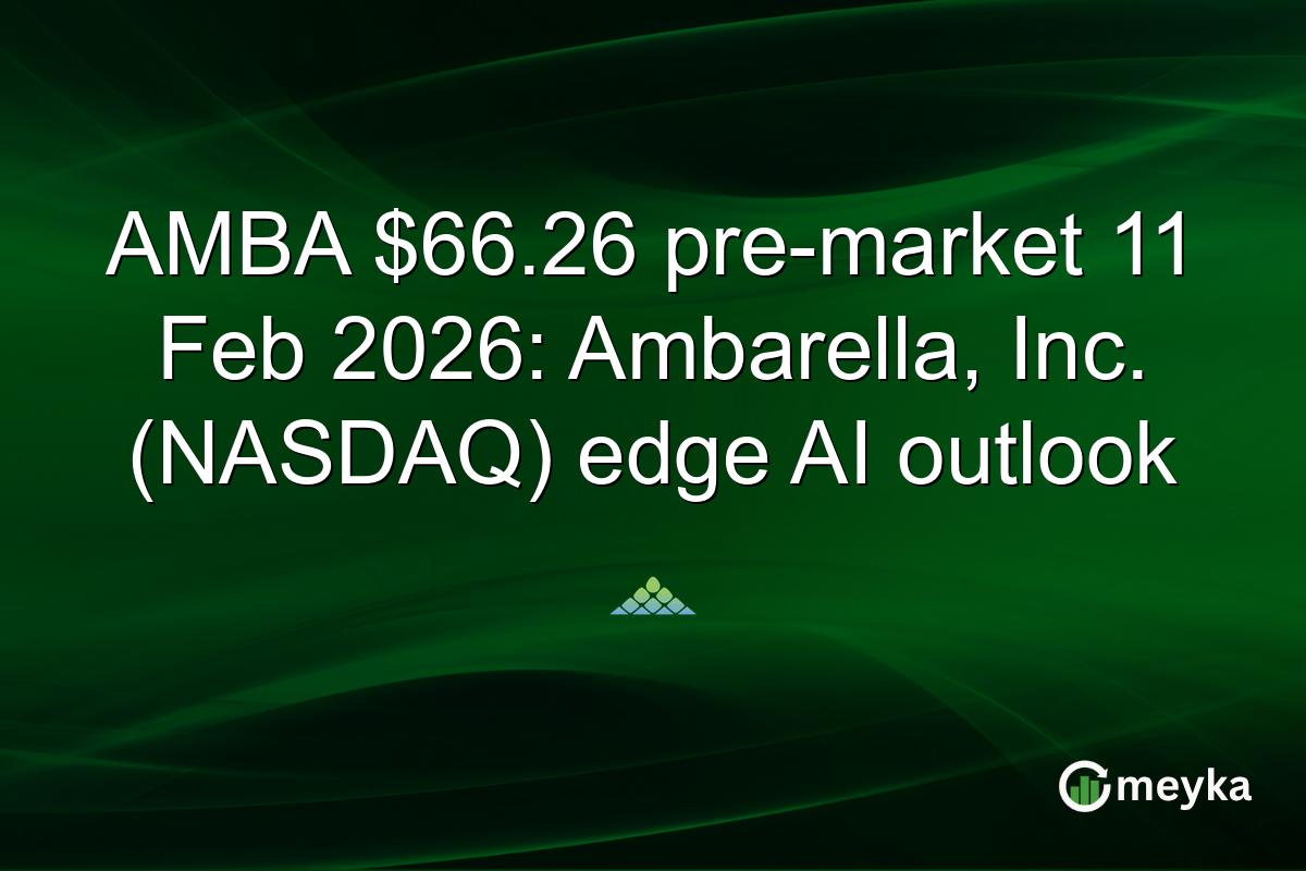 AMBA $66.26 pre-market 11 Feb 2026: Ambarella, Inc. (NASDAQ) edge AI outlook