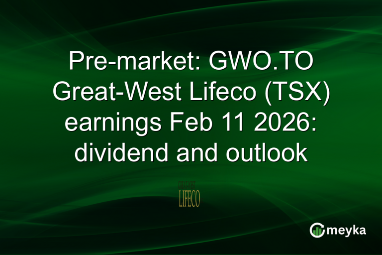 Pre-market: GWO.TO Great-West Lifeco (TSX) earnings Feb 11 2026: dividend and outlook