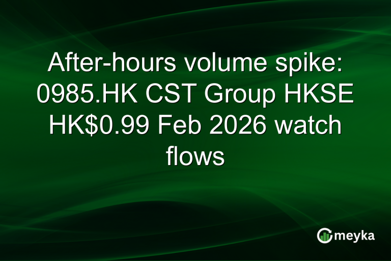 After-hours volume spike: 0985.HK CST Group HKSE HK$0.99 Feb 2026 watch flows