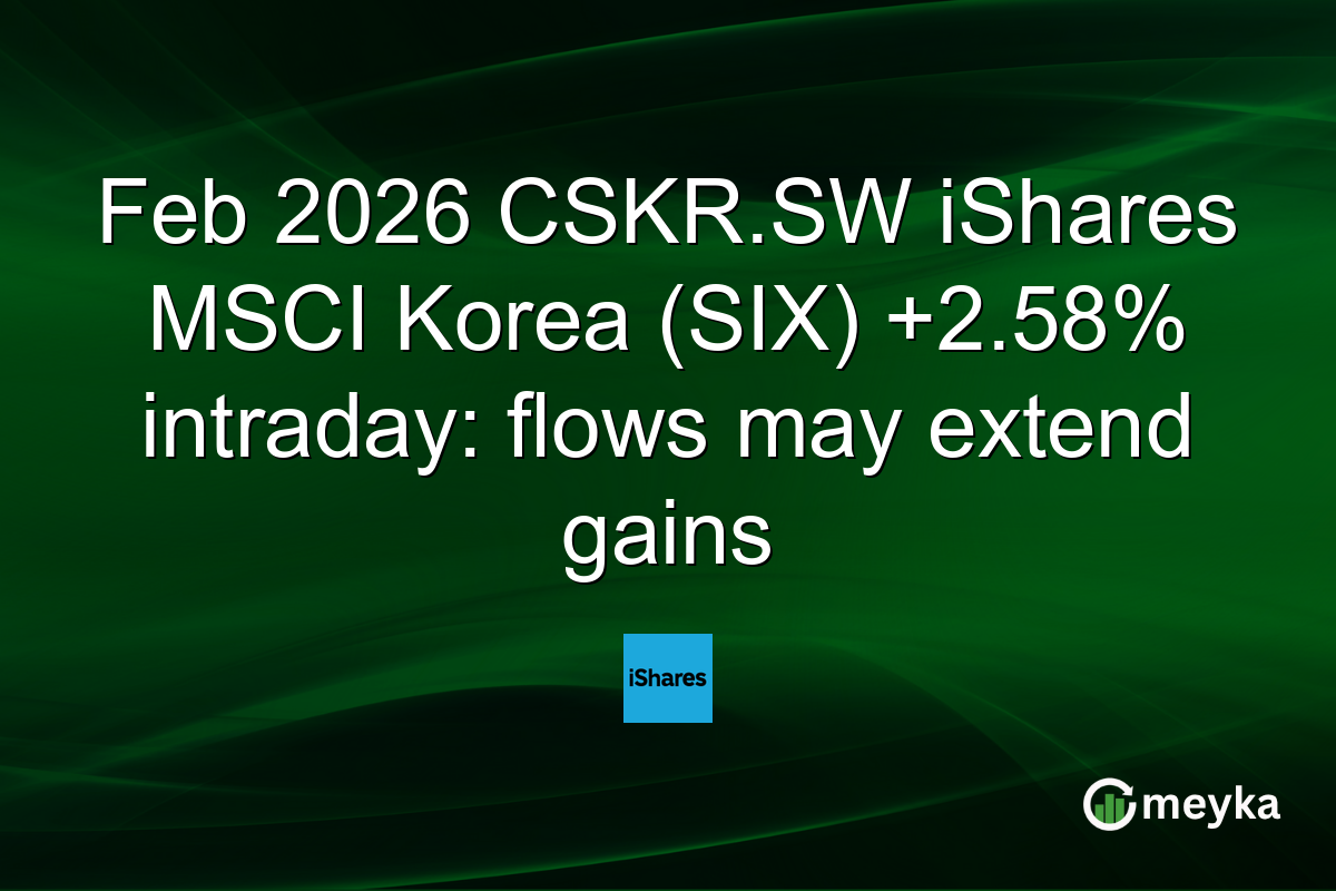 Feb 2026 CSKR.SW iShares MSCI Korea (SIX) +2.58% intraday: flows may extend gains