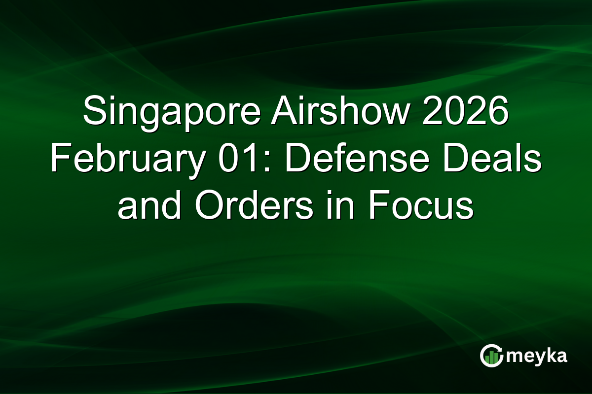 Singapore Airshow 2026 February 01: Defense Deals and Orders in Focus