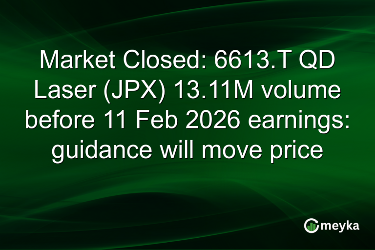 Market Closed: 6613.T QD Laser (JPX) 13.11M volume before 11 Feb 2026 earnings: guidance will move price