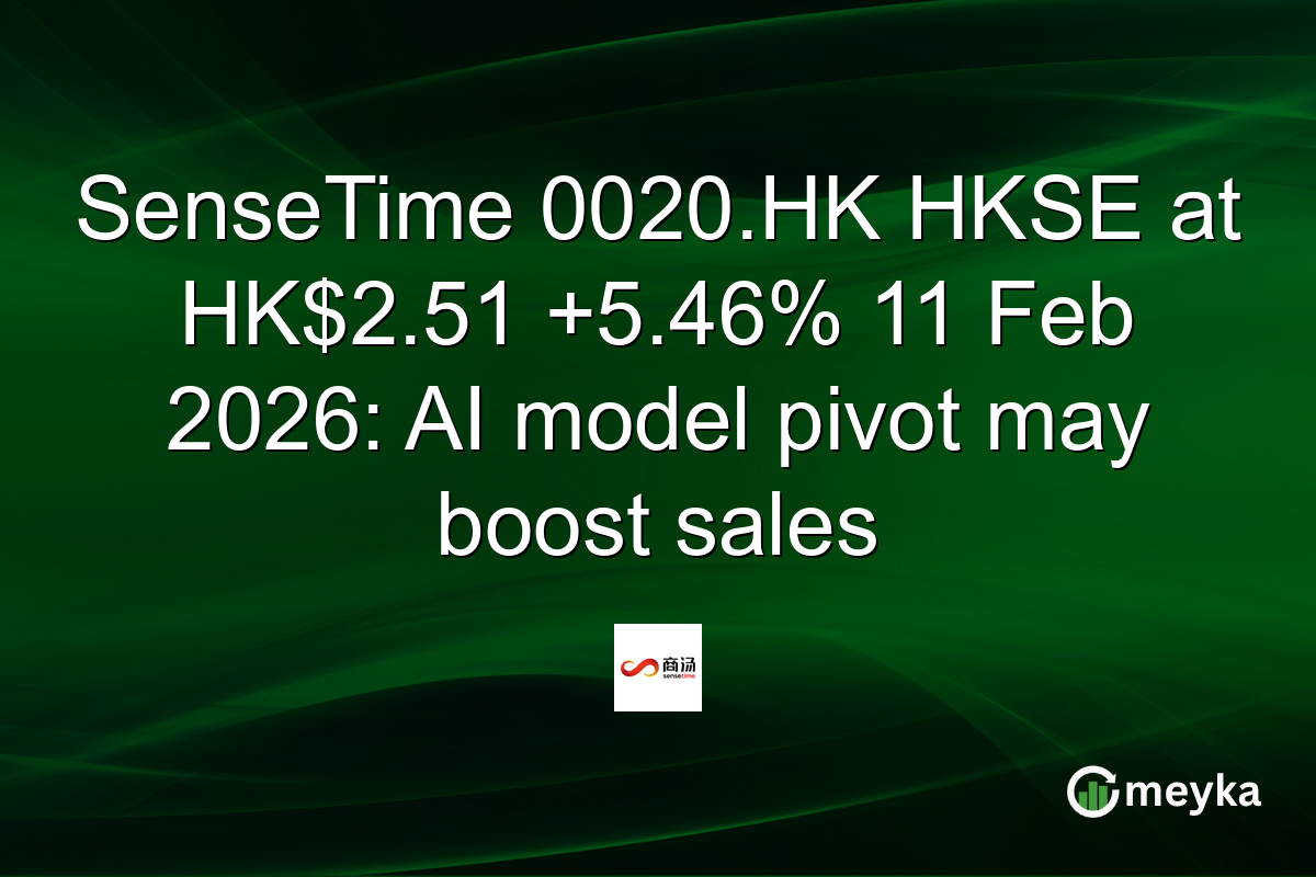 SenseTime 0020.HK HKSE at HK$2.51 +5.46% 11 Feb 2026: AI model pivot may boost sales