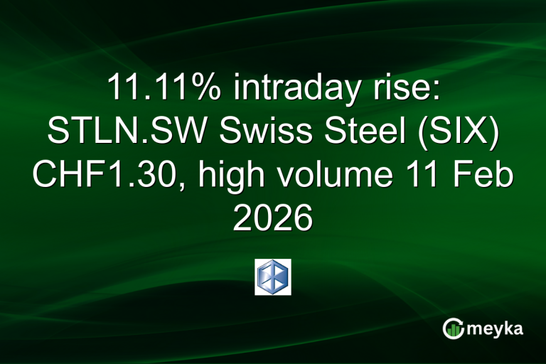 11.11% intraday rise: STLN.SW Swiss Steel (SIX) CHF1.30, high volume 11 Feb 2026