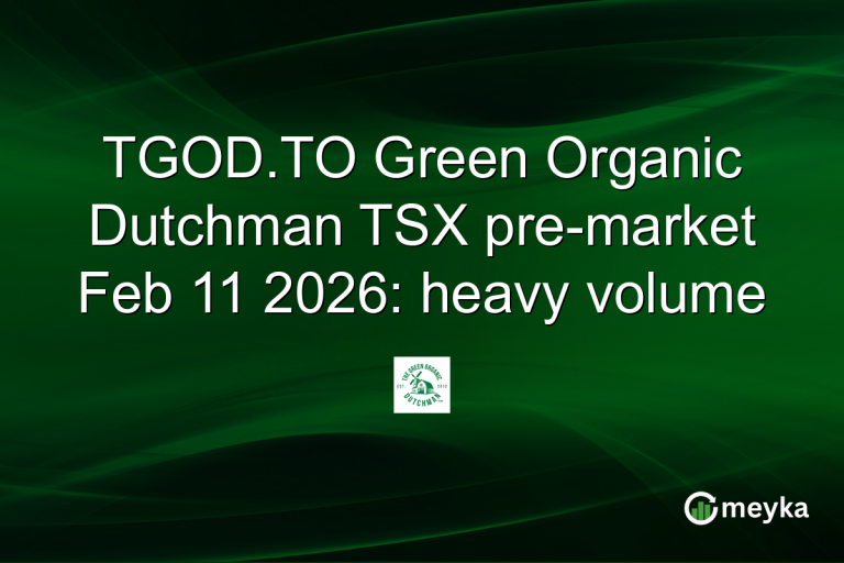TGOD.TO Green Organic Dutchman TSX pre-market Feb 11 2026: heavy volume