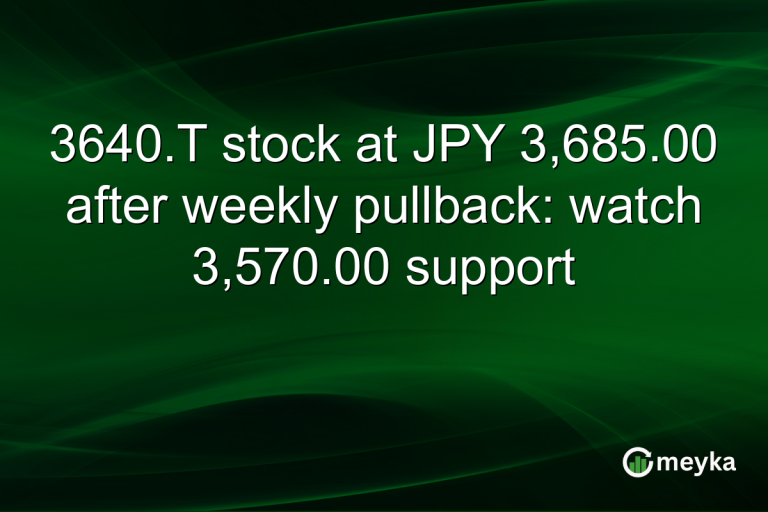 3640.T stock at JPY 3,685.00 after weekly pullback: watch 3,570.00 support