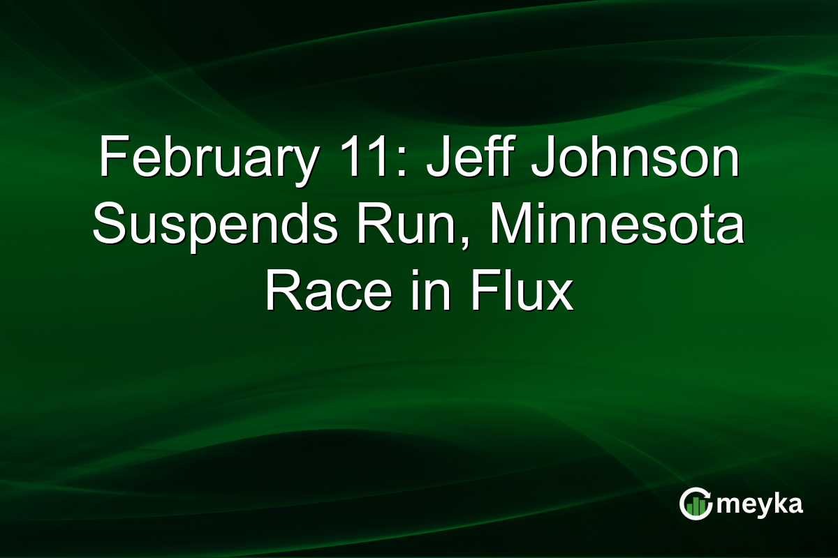 February 11: Jeff Johnson Suspends Run, Minnesota Race in Flux