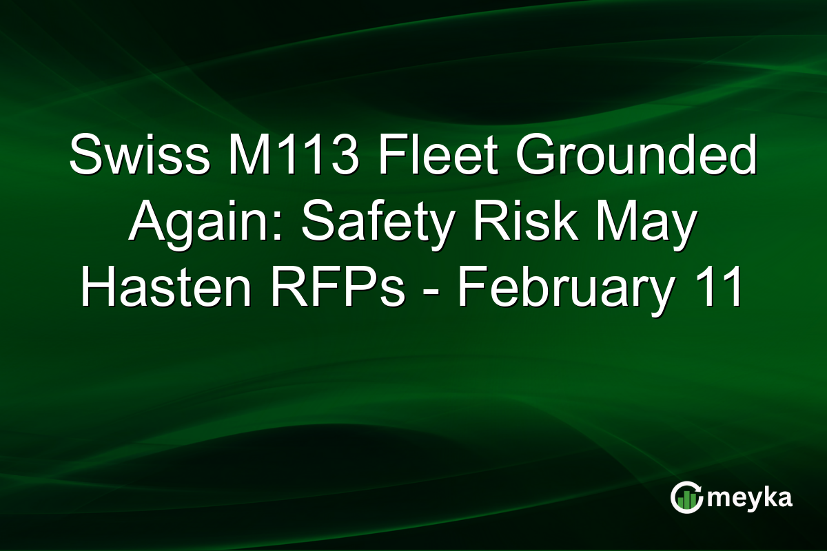 Swiss M113 Fleet Grounded Again: Safety Risk May Hasten RFPs - February 11