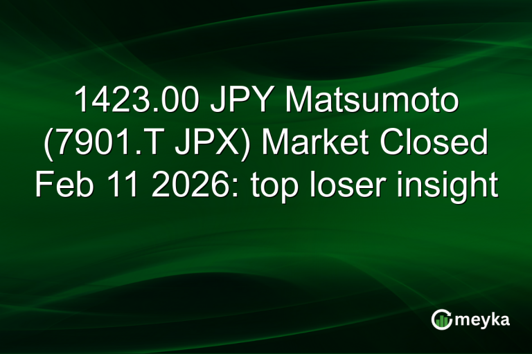 1423.00 JPY Matsumoto (7901.T JPX) Market Closed Feb 11 2026: top loser insight