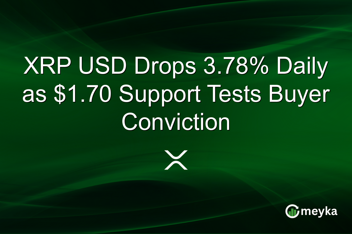 XRP USD Drops 3.78% Daily as $1.70 Support Tests Buyer Conviction