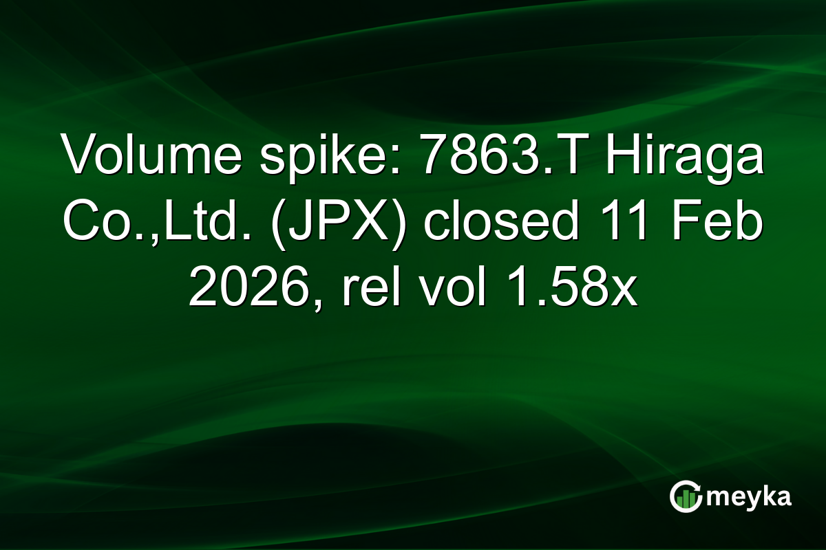 Volume spike: 7863.T Hiraga Co.,Ltd. (JPX) closed 11 Feb 2026, rel vol 1.58x