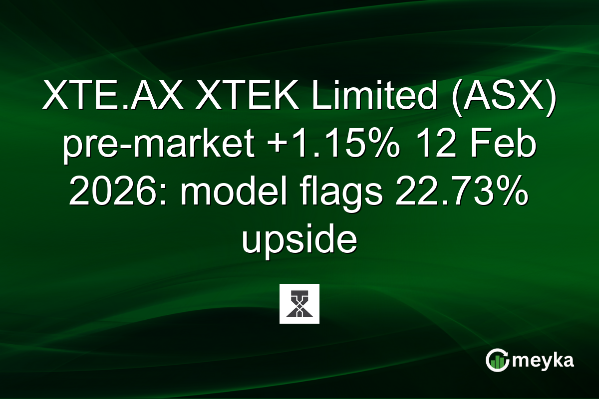 XTE.AX XTEK Limited (ASX) pre-market +1.15% 12 Feb 2026: model flags 22.73% upside