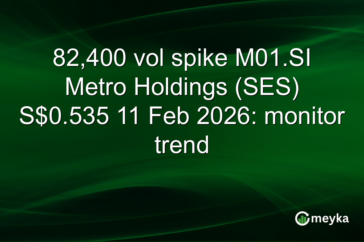 82,400 vol spike M01.SI Metro Holdings (SES) S$0.535 11 Feb 2026: monitor trend