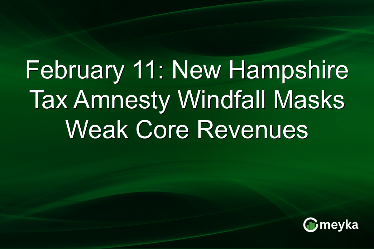 February 11: New Hampshire Tax Amnesty Windfall Masks Weak Core Revenues