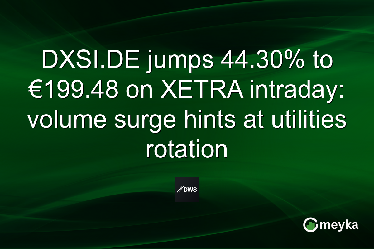 DXSI.DE jumps 44.30% to €199.48 on XETRA intraday: volume surge hints at utilities rotation