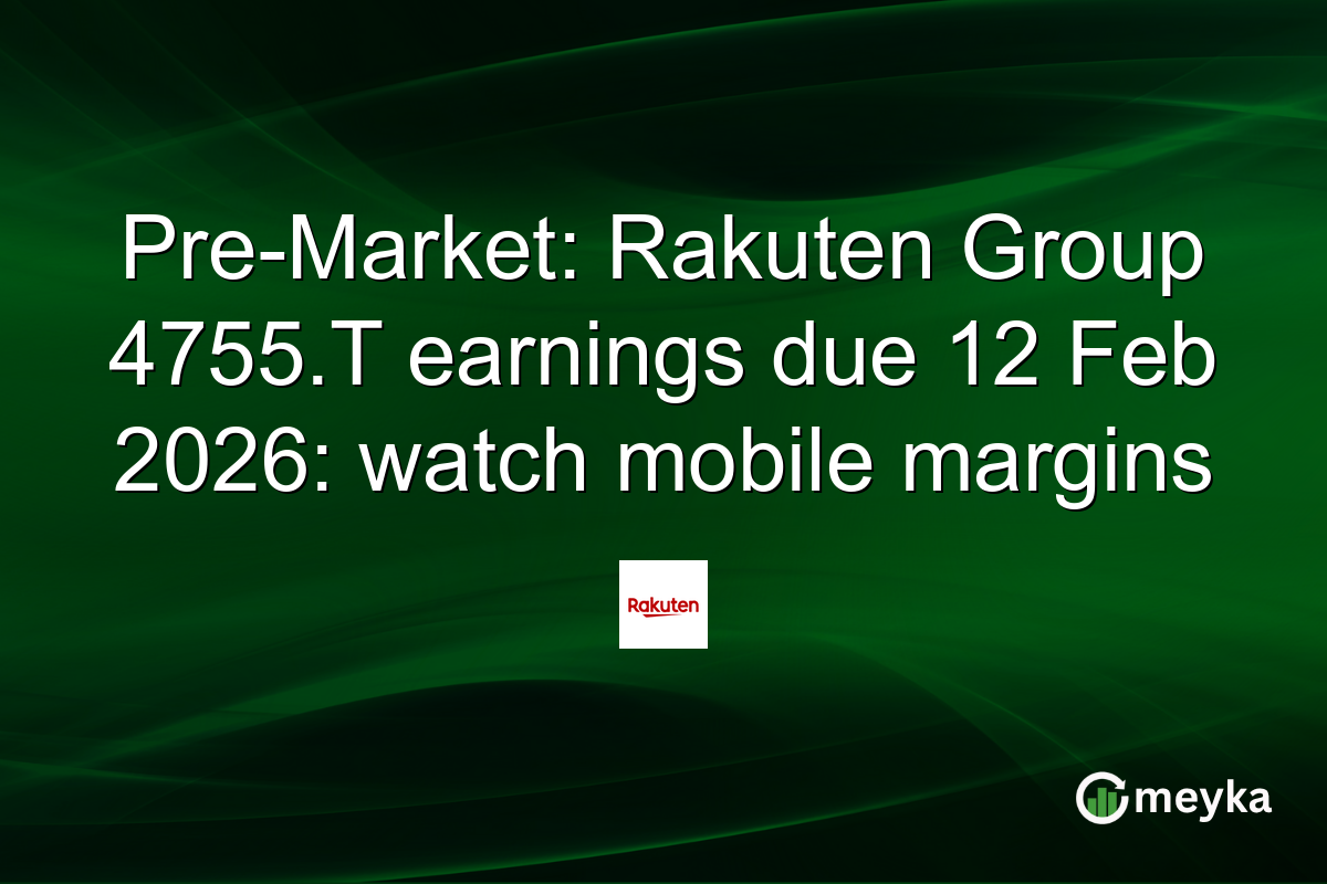 Pre-Market: Rakuten Group 4755.T earnings due 12 Feb 2026: watch mobile margins