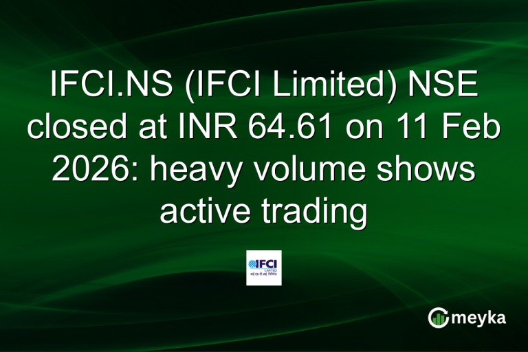 IFCI.NS (IFCI Limited) NSE closed at INR 64.61 on 11 Feb 2026: heavy volume shows active trading