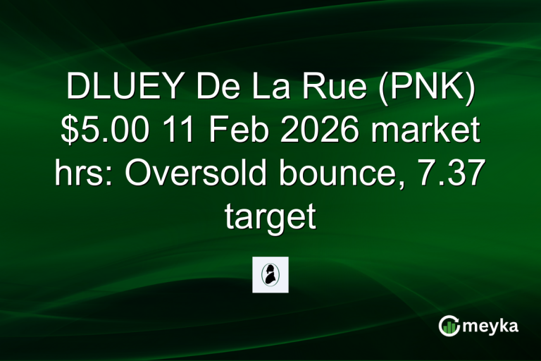 DLUEY De La Rue (PNK) $5.00 11 Feb 2026 market hrs: Oversold bounce, 7.37 target