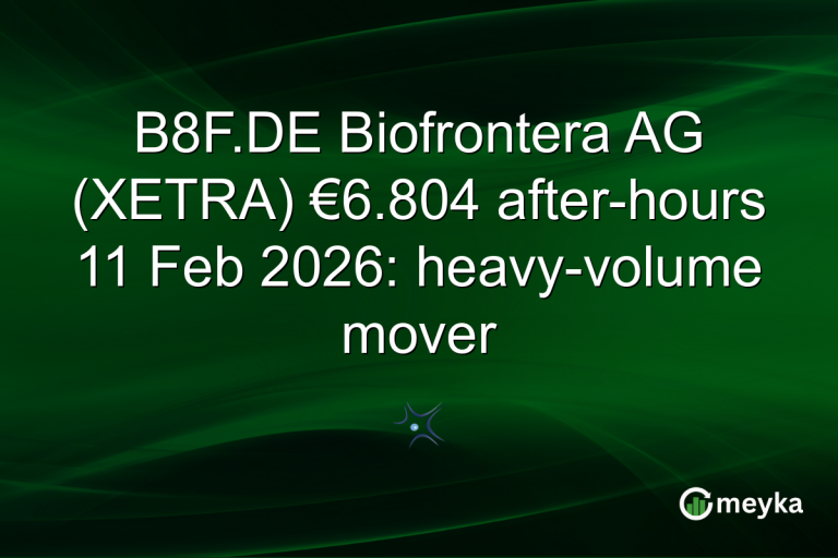 B8F.DE Biofrontera AG (XETRA) €6.804 after-hours 11 Feb 2026: heavy-volume mover