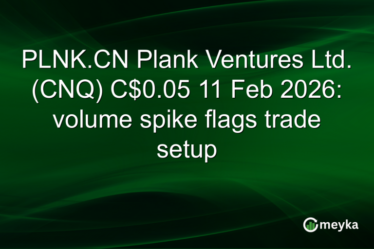 PLNK.CN Plank Ventures Ltd. (CNQ) C$0.05 11 Feb 2026: volume spike flags trade setup