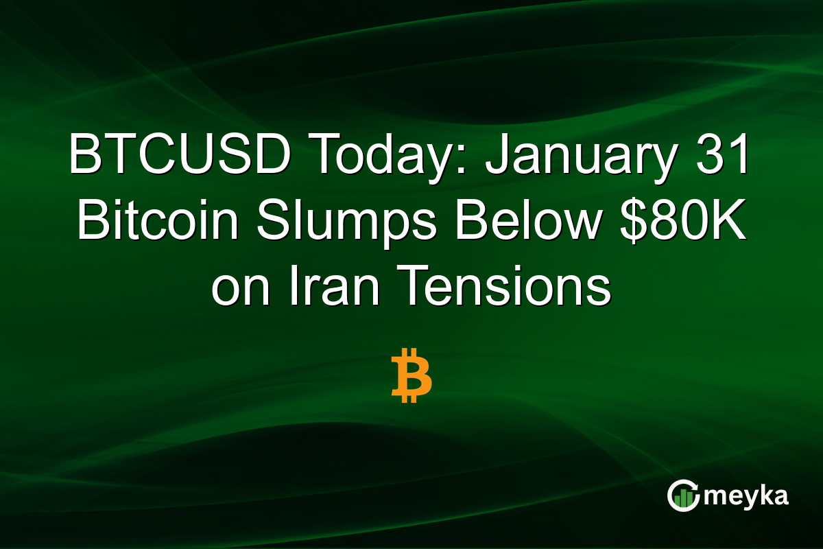 BTCUSD Today: January 31 Bitcoin Slumps Below $80K on Iran Tensions