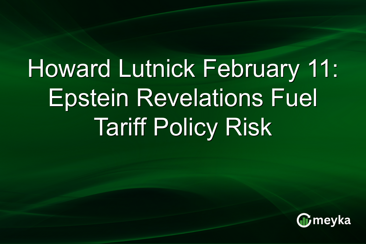 Howard Lutnick February 11: Epstein Revelations Fuel Tariff Policy Risk