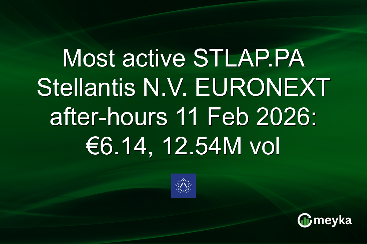 Most active STLAP.PA Stellantis N.V. EURONEXT after-hours 11 Feb 2026: €6.14, 12.54M vol