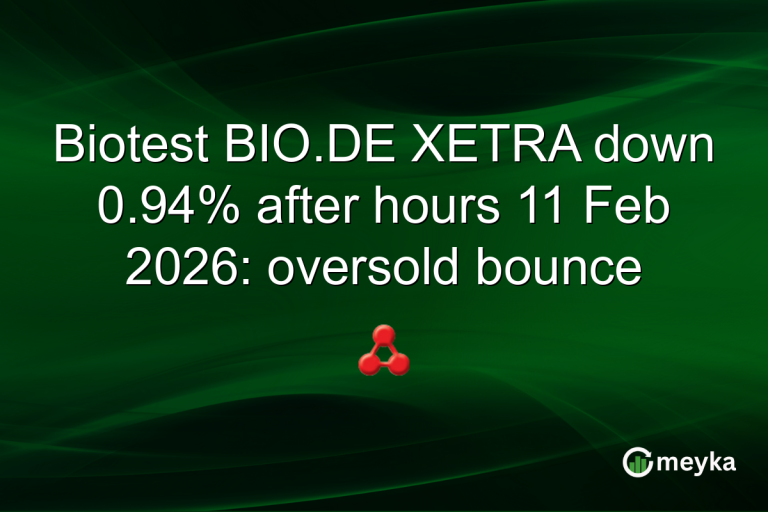 Biotest BIO.DE XETRA down 0.94% after hours 11 Feb 2026: oversold bounce