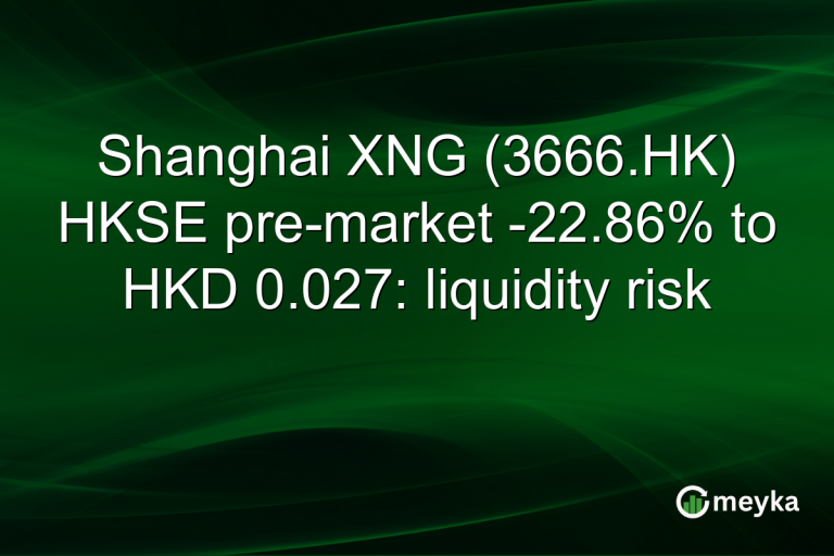 Shanghai XNG (3666.HK) HKSE pre-market -22.86% to HKD 0.027: liquidity risk