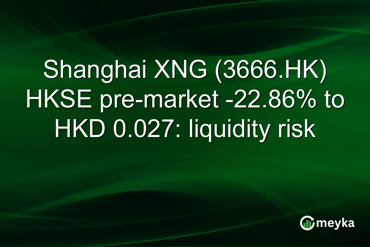 Shanghai XNG (3666.HK) HKSE pre-market -22.86% to HKD 0.027: liquidity risk