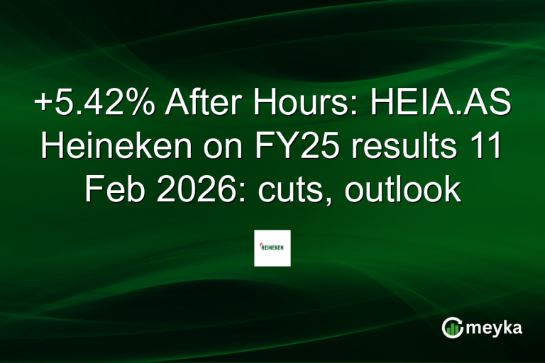 +5.42% After Hours: HEIA.AS Heineken on FY25 results 11 Feb 2026: cuts, outlook