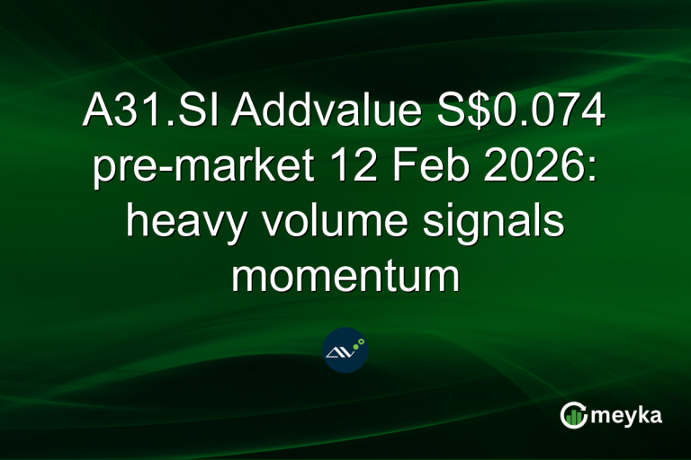 A31.SI Addvalue S$0.074 pre-market 12 Feb 2026: heavy volume signals momentum