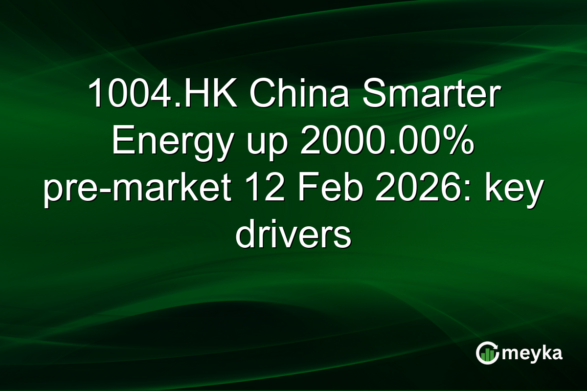 1004.HK China Smarter Energy up 2000.00% pre-market 12 Feb 2026: key drivers