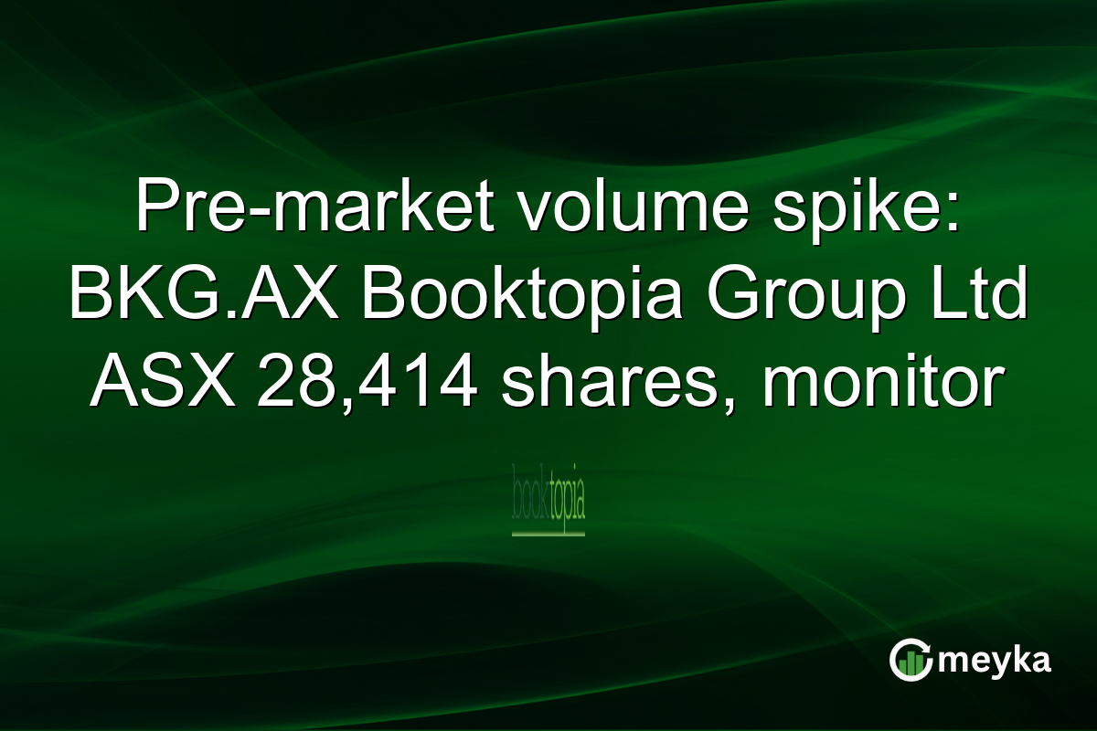 Pre-market volume spike: BKG.AX Booktopia Group Ltd ASX 28,414 shares, monitor
