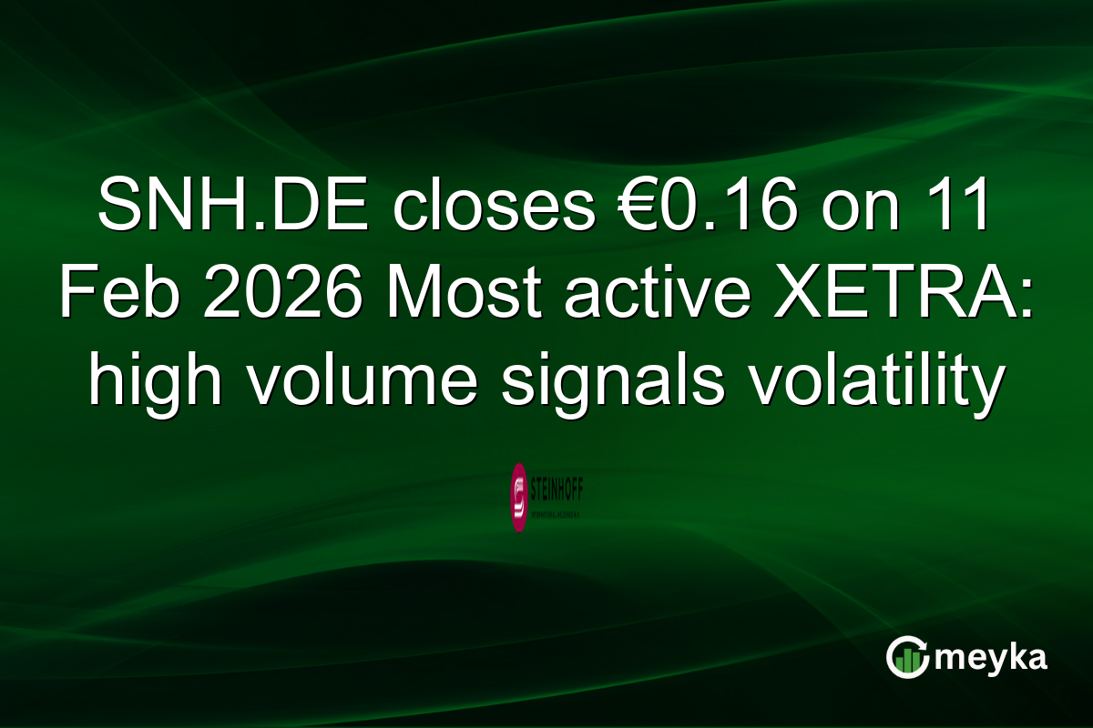 SNH.DE closes €0.16 on 11 Feb 2026 Most active XETRA: high volume signals volatility