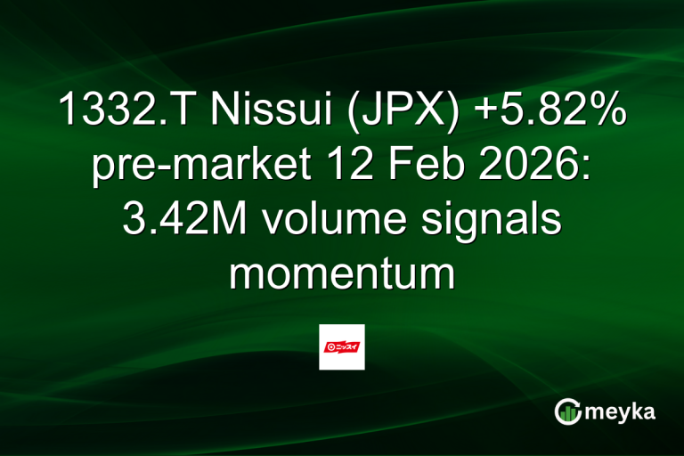 1332.T Nissui (JPX) +5.82% pre-market 12 Feb 2026: 3.42M volume signals momentum