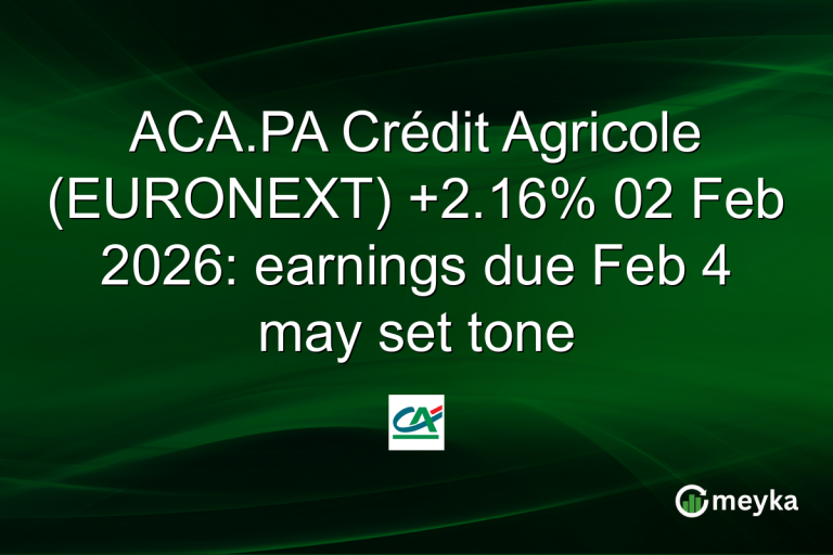 ACA.PA Crédit Agricole (EURONEXT) +2.16% 02 Feb 2026: earnings due Feb 4 may set tone